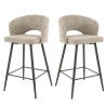 Tabouret de bar moderne en tissu bouclé Clelia (lot de 2)