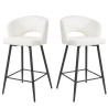 Tabouret de bar moderne en tissu bouclé Clelia (lot de 2)