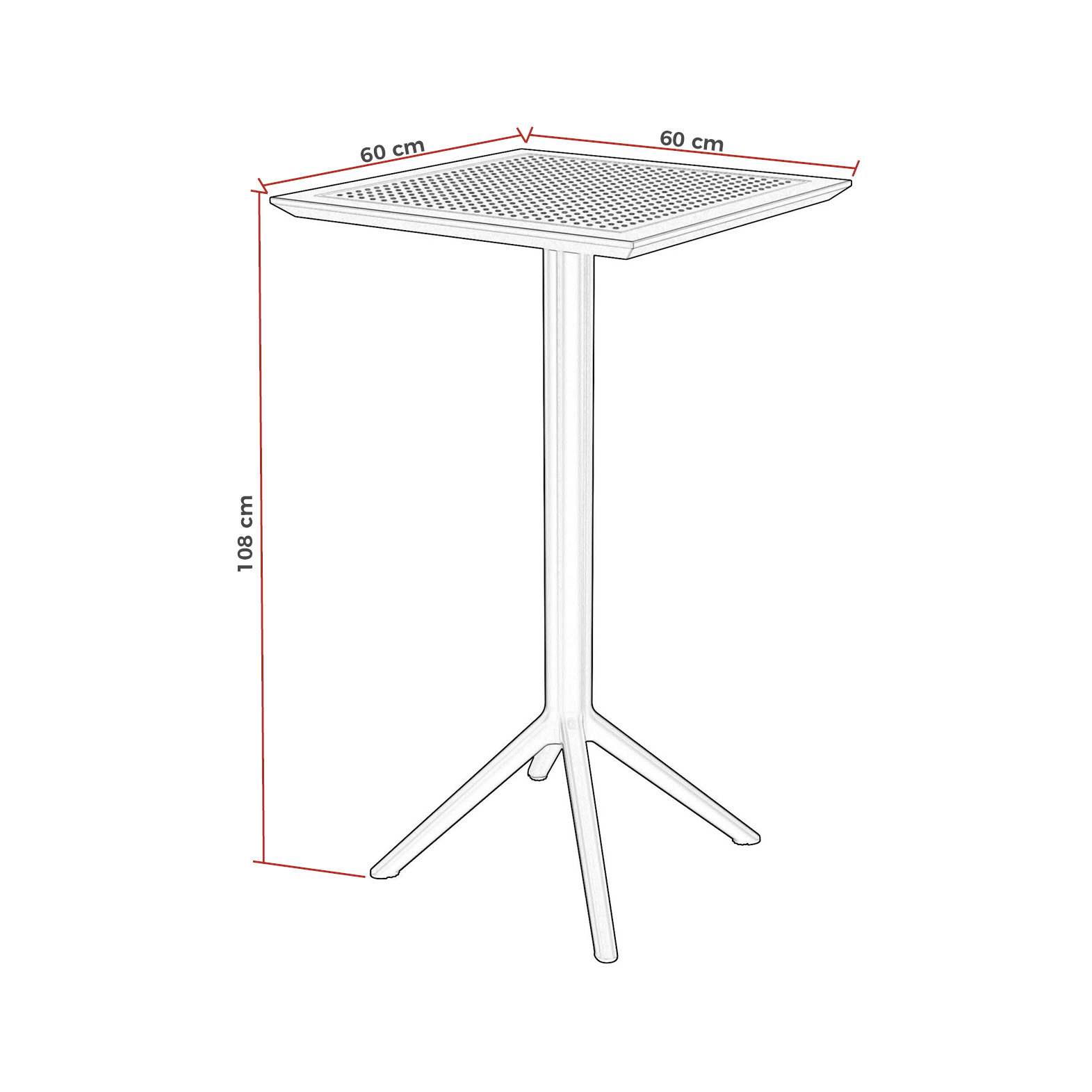 Table haute rabattable