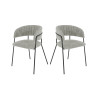 Fauteuils de restaurant en tissu Sileone (lot de 2)