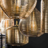 Suspension vintage 7 lampes en verre ambré Ibiza