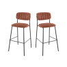 Tabourets de restaurant en tissu Sileone (lot de 2)