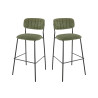 Tabourets de restaurant en tissu Sileone (lot de 2)