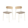 Chaises de brasserie bois et tissu Zoelia (lot de 2)