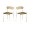 Chaises de brasserie bois et tissu Zoelia (lot de 2)