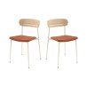 Chaises de brasserie bois et tissu Zoelia (lot de 2)