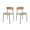 Chaises de brasserie bois et tissu Zoelia (lot de 2)