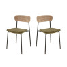 Chaises de brasserie bois et tissu Zoelia (lot de 2)