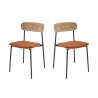 Chaises de brasserie bois et tissu Zoelia (lot de 2)