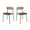 Chaises de brasserie bois et tissu Zoelia (lot de 2)