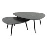 Tables basses en bois imitation marbre noir Maryline (lot de 2)