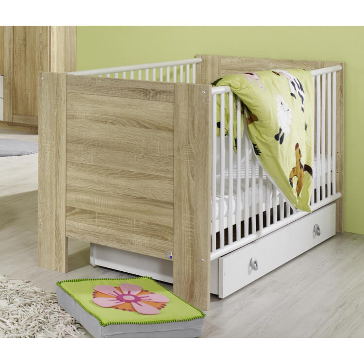 Lit Bebe A Barreaux Contemporain Chene Clair Blanc Ronco Lit Bebe A Barreaux Contemporain Chene Clair Blanc Ronco