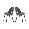 Chaise de restaurant en tissu Paulina (lot de 2)