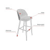Tabouret de restaurant en tissu Paulina