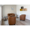 Fauteuil cabriolet de restaurant en tissu brun clair Curtis