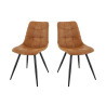 Chaise de restaurant en tissu cognac Perla (lot de 2)