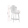 Tabouret de brasserie en tissu cognac Cathy (lot de 2)