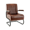 Fauteuil de restaurant en simili marron vintage Stan