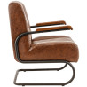 Fauteuil de restaurant en simili marron vintage Stan