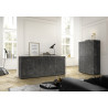 Buffet/bahut moderne 207 cm noir marbré Agathe