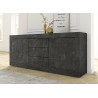 Buffet/bahut moderne 210 cm noir marbré Agathe