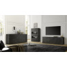 Buffet/bahut moderne 210 cm noir marbré Agathe