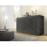 Buffet/bahut moderne 160 cm noir marbré Agathe