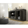 Buffet/bahut moderne 160 cm noir marbré Agathe