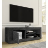 Meuble TV moderne 140 cm noir marbré Agathe