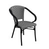 Fauteuil de brasserie empilable d'extérieur blanc/noir Driss