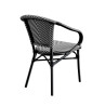 Fauteuil de brasserie empilable d'extérieur blanc/noir Driss