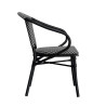 Fauteuil de brasserie empilable d'extérieur blanc/noir Driss