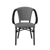 Fauteuil de brasserie empilable d'extérieur blanc/noir Driss