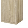 Commode contemporaine 2 portes/5 tiroirs chêne clair/blanc Clermont