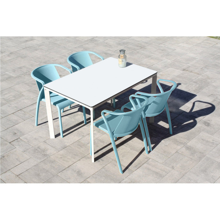 Fauteuil de brasserie empilable pour terrasse en polypropylène Fannie