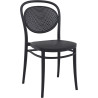 Chaise de brasserie empilable en polypropylène noir Marius