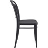 Chaise de brasserie empilable en polypropylène noir Marius