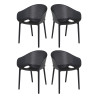 Fauteuil de restaurant empilable en fibre de verre Skyla (lot de 4)