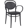 Fauteuil de brasserie empilable en polypropylène noir Marius