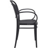 Fauteuil de brasserie empilable en polypropylène noir Marius