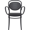 Fauteuil de brasserie empilable en polypropylène noir Marius