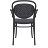 Fauteuil de brasserie empilable en polypropylène noir Marius