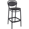 Tabouret de brasserie d'extérieur en polypropylène noir Marius