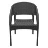 Fauteuil de bistrot empilable en polypropylène gris foncé David