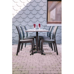 Pied de table d'extérieur en métal anthracite H 73 cm Magnus