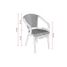 Fauteuil de brasserie empilable d'extérieur blanc/noir Driss