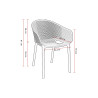 Fauteuil de restaurant empilable en fibre de verre Skyla (lot de 4)