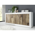 Buffet/bahut moderne 207 cm blanc/chêne pero Agathe