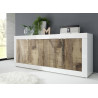 Buffet/bahut moderne 207 cm blanc/chêne pero Agathe