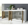 Buffet/bahut moderne 207 cm blanc/chêne pero Agathe